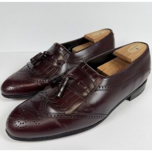 DEXTER Burgundy Leather Tassel Dress Loafers Wingtip Kiltie Shoes USA Size 11.5